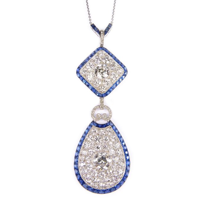Diamond and sapphire pendant, formerly belonging to Cornelia, Countess of Craven | MasterArt